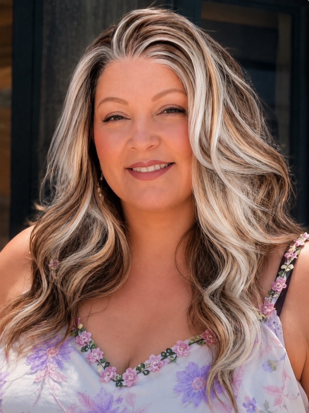 Luxe Blended Brown & Silver Synthetic Wig - Natural Wave